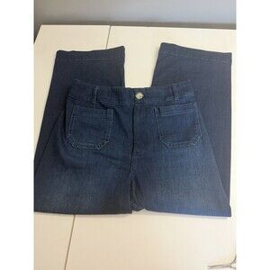 Pilcro Anthropologie The Skipper Jeans Women 31 Wide Leg High Rise Patch Pockets